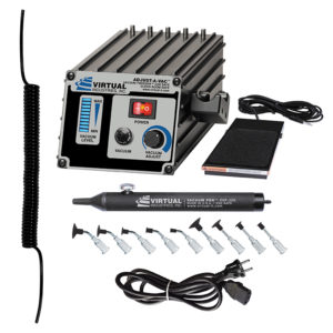 AV-6000-FS-220, 220 VOLT AC, DJUST-A-VAC™ ESD-SAFE Kit With Foot Switch, Buna-N Static Dissipative Non-Marking Vacuum Cups With Probes