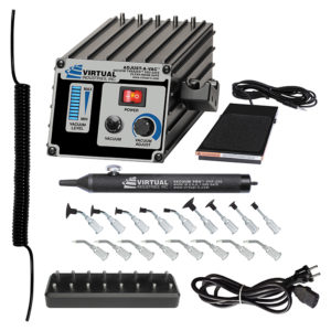 AV-6000-FS-SP8-BD-220, 220 VOLT AC, ADJUST-A-VAC™ ESD-SAFE Kit With Foot Switch, ESD-SAFE Delrin Small Parts Tips And Buna-N Static Dissipative Non-Marking Vacuum Cups With Probes