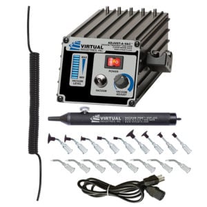 AV-6000-SP8-BD-110, 110 VOLT AC, ADJUST-A-VAC™ ESD Safe Kit With ESD-SAFE Delrin Small Parts Tips and Buna-N Static Dissipative Non-Marking Vacuum Cups With Probes