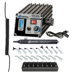 AV-6000A-SP8-BD-110, 110 VOLT AC, ADJUST-A-VAC™ AUTO-ON/OFF ELITE ESD-SAFE Kit With ESD-SAFE Delrin Small Parts Tips And Buna-N Static Dissipative Non-Marking Vacuum Cups With Probes