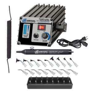 AV-6000A-SP8-BD-220, 220 VOLT AC, ADJUST-A-VAC™ AUTO-ON/OFF ELITE ESD-SAFE Kit With ESD-SAFE Delrin Small Parts Tips And Buna-N Static Dissipative Non-Marking Vacuum Cups With Probes