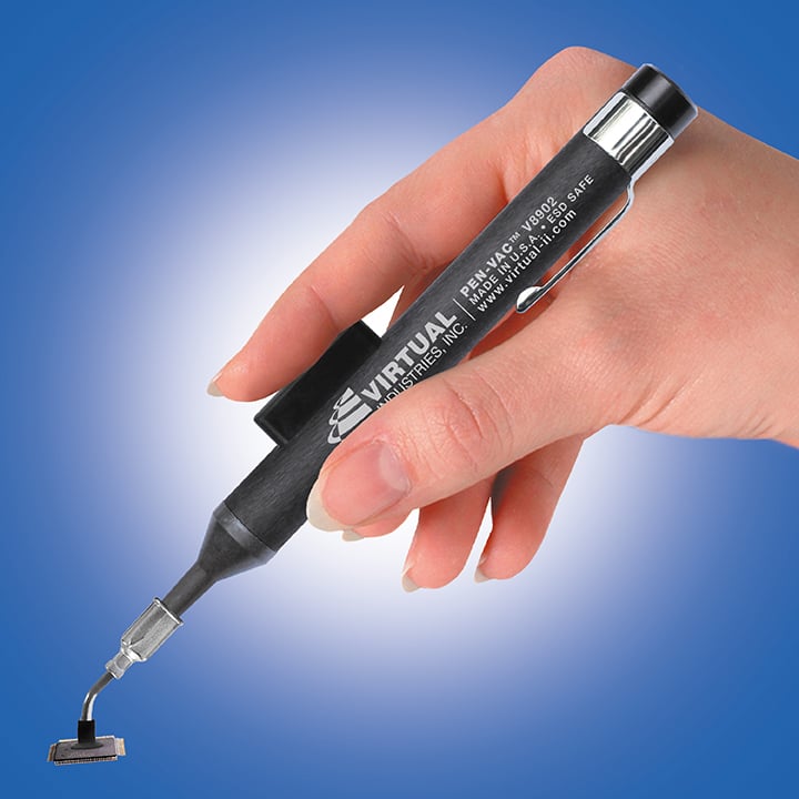 V8902-LMS-B, PEN-VAC™, Black Anodized Aluminum Laser Marked Body Vacuum Pen, ESD-SAFE Kit With 6 Buna-N Static Dissipative Non-Marking Vacuum Cups With Probes - Image 2