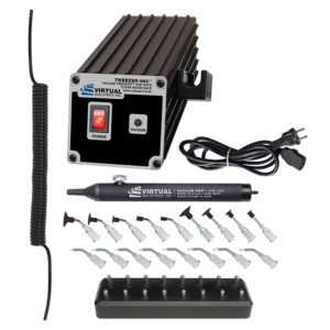 TV-1000-SP8-BD-220, 220 VOLT AC, TWEEZER VAC™ ESD SAFE Kit With Delrin Small Parts Tips and Buna-N Static Dissipative Non-Marking Vacuum Cups With Probes