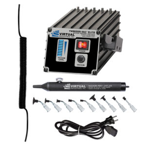 TV-1500-ELITE-220, 220 VOLT AC, TWEEZER-VAC™ Elite ESD-SAFE Kit With Buna-N Static Dissipative Non-Marking Vacuum Cups With Probes