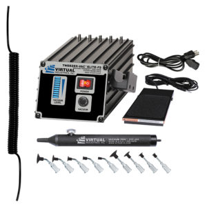 TV-1500-ELITE-FS-110, 110 VOLT AC, TWEEZER VAC™ Elite ESD-SAFE Kit With Foot Switch And Buna-N Static Dissipative Non-Marking Vacuum Cups With Probes