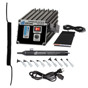 TV-1500-ELITE-FS-220, 220 VOLT AC, TWEEZER VAC™ Elite ESD-SAFE Kit With Foot Switch And Buna-N Static Dissipative Non-Marking Vacuum Cups With Probes