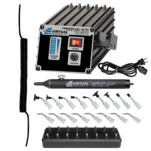 TV-1500-ELITE-SP8-BD-220, 220 VOLT AC, TWEEZER VAC™ Elite ESD-SAFE Kit with ESD-SAFE Delrin Small Parts Tips And Buna-N Static Dissipative Non-Marking Vacuum Cups With Probes