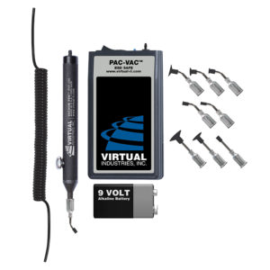 V3200, PAC-VAC™ ESD Safe Kit With Nine Buna-N Static Dissipative Non-Marking Vacuum Cups, Operates On A 9 Volt DC Battery