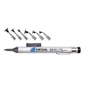 V8901-HLM-B, PEN-VAC™, Aluminum Body Vacuum Pen, ESD-SAFE Kit With 6 Buna-N Static Dissipative Non-Marking Vacuum Cups With Probes