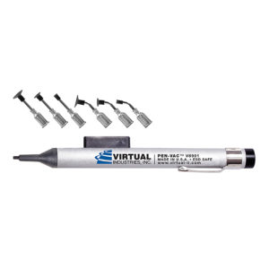 V8901-LMS-ESD, PEN-VAC™ Aluminum Body Vacuum Pen, ESD-SAFE Kit With 6 High-Temp Conductive Silicone Black Vacuum Cups With Probes -  SEE VIDEO