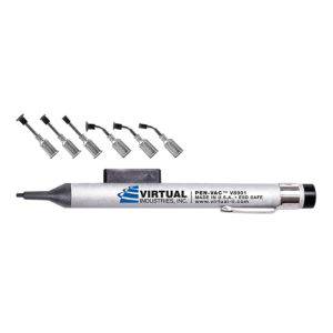 V8901-MPS-ESD, PEN-VAC™, Aluminum Body Vacuum Pen, ESD-SAFE Kit With 6 High-Temp Conductive Silicone Black Vacuum Cups With Probes And Plastic Case