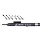 V8902-LMS-B, PEN-VAC™, Black Anodized Aluminum Laser Marked Body Vacuum Pen, ESD-SAFE Kit With 6 Buna-N Static Dissipative Non-Marking Vacuum Cups With Probes