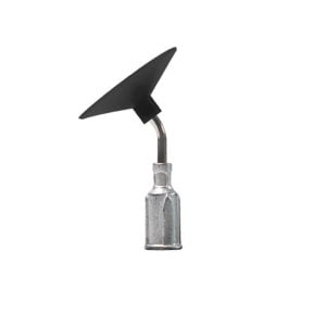 V8904-O-B, Metal Bent 1/2 Inch Probe With ESD Safe High-Temp Conductive Silicone Black 1 Inch (25.4mm) Diameter Vacuum Cup