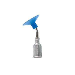 V8908-J-B, Metal Bent 1/2 Inch Probe With PureAClean™ Blue, Non-Marking, NON ESD Safe 5/8 Inch (15.88mm) Diameter Vacuum Cup