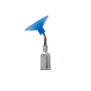 V8908-K-B, Metal Bent 1/2 Inch Probe With PureAClean™ Blue, Non-Marking, NON ESD Safe 3/4 Inch (19.05mm) Diameter Vacuum Cup