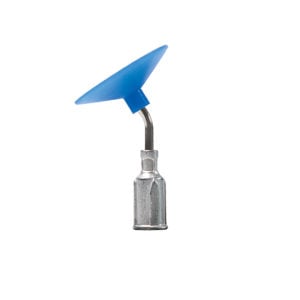 V8908-O-B, Metal Bent 1/2 Inch Probe With PureAClean™ Blue, Non-Marking, NON ESD Safe 1 Inch (25.4mm) Diameter Vacuum Cup