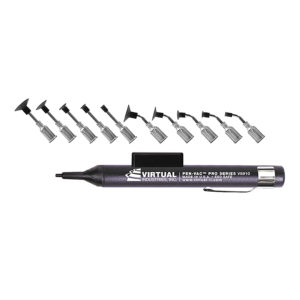 V8910-BK-TEN-ESD, Black Plastic PRO-SERIES PEN-VAC™ Kit With 10 High-Temp Conductive Silicone Black Vacuum Cups With Probes