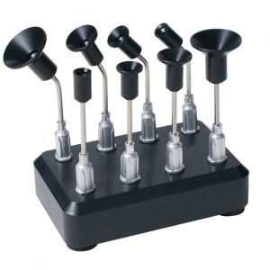 VRT-KIT-8, Set Of Eight Non-Marking Rigid Delrin Vacuum Tips Kit With Vacuum Tips Holder (VTH-8)