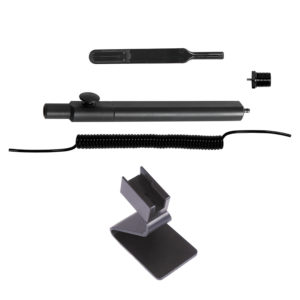 VWWB-2A-MW4-2.5mm, Push-Button Wand Kits, ESD Safe coiled permanent static dissipative vacuum hose 5’ (VCH-2.5mm-5), Tip (VMWT-A) For Up To 4" Wafers, Solar Cells, Thin/Delicate Substrates, MEMS Devices And Fragile Components
