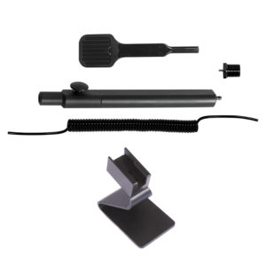 VWWB-2A-MW6-2.5mm, Push-Button Wand Kits, ESD Safe coiled permanent static dissipative vacuum hose 5’ (VCH-2.5mm-5), Tip (VMWT-B) For Up To 6" Wafers, Solar Cells, Thin/Delicate Substrates, MEMS Devices And Fragile Components