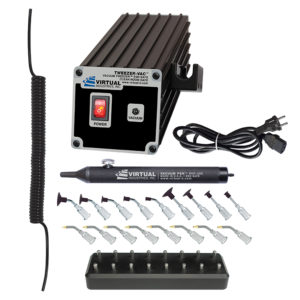 TV-1000-SP8-BB-220, 220 Volt AC, TWEEZER-VAC™ Kit With ESD-SAFE Brass Small Parts Tips And Buna-N Static Dissipative Non-Marking Vacuum Cups With Probes