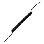 VCH-1/16-8,  8 Feet 1/16” Coiled Black Permanent Polyurethane Static Dissipative Vacuum Hose with a 6” (152.4mm) tail at each end, ESD Safe.