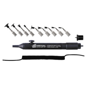VVSV-NO, STEALTH-VAC™, ESD-SAFE Kit - Normally Open VACUUM PEN™ - Operates On Compressed Air Or Nitrogen , 9 Buna-N Static Dissipative Non-Marking Vacuum Cups With Probes
