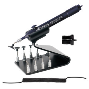 VVSV-NO-KIT, STEALTH-VAC™ Kit  - Normally Open VACUUM PEN™ - Operates On Compressed Air Or Nitrogen, 9 Buna-N Static Dissipative Non-Marking Vacuum Cups With Probes And Vacuum Pen Holder